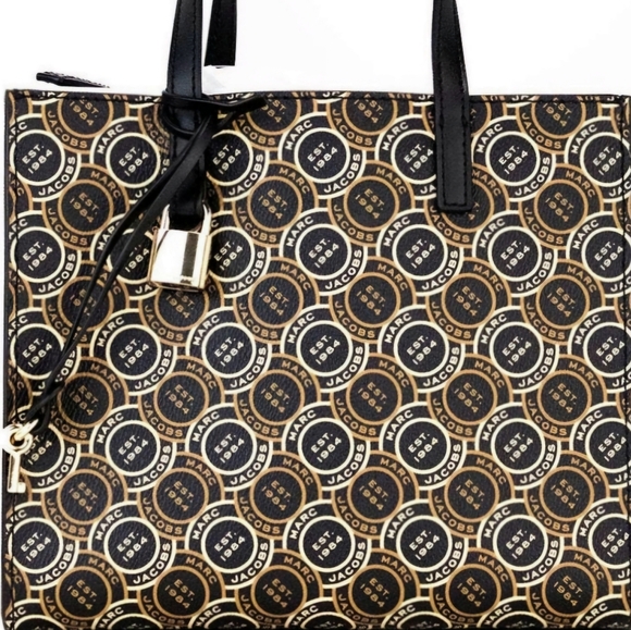 MARC JACOBS Grind Mini Signet Printed Leather Shoulder/ Tote Bag - Picture 12 of 14